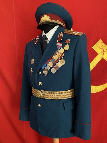 Soviet MVD colonel parade uniform with maroon piping M1969
